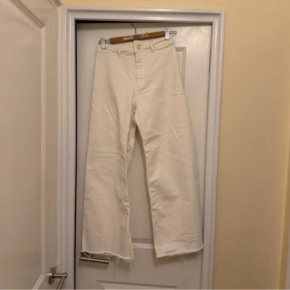 Zara Marine cropped high waisted jeans in white cotton - Picture 11 of 11